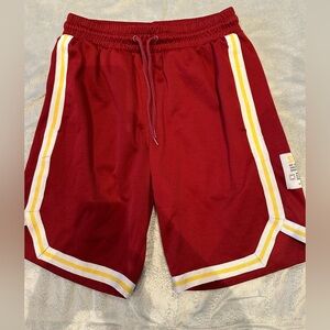 SPALDING Boys Size Youth Extra Small Red Yellow & White Athletic Shorts